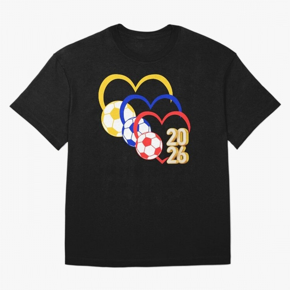 Football 2026 Hearts Colombia Sports Design Oversized T-Shirt Make Your Look Match the FIFA World Cup 2026 Group Stage Journey through Mbappe and Neymar Highlights, Germany Pride, Football Passion, Legendary Performances, Festival Vibes and