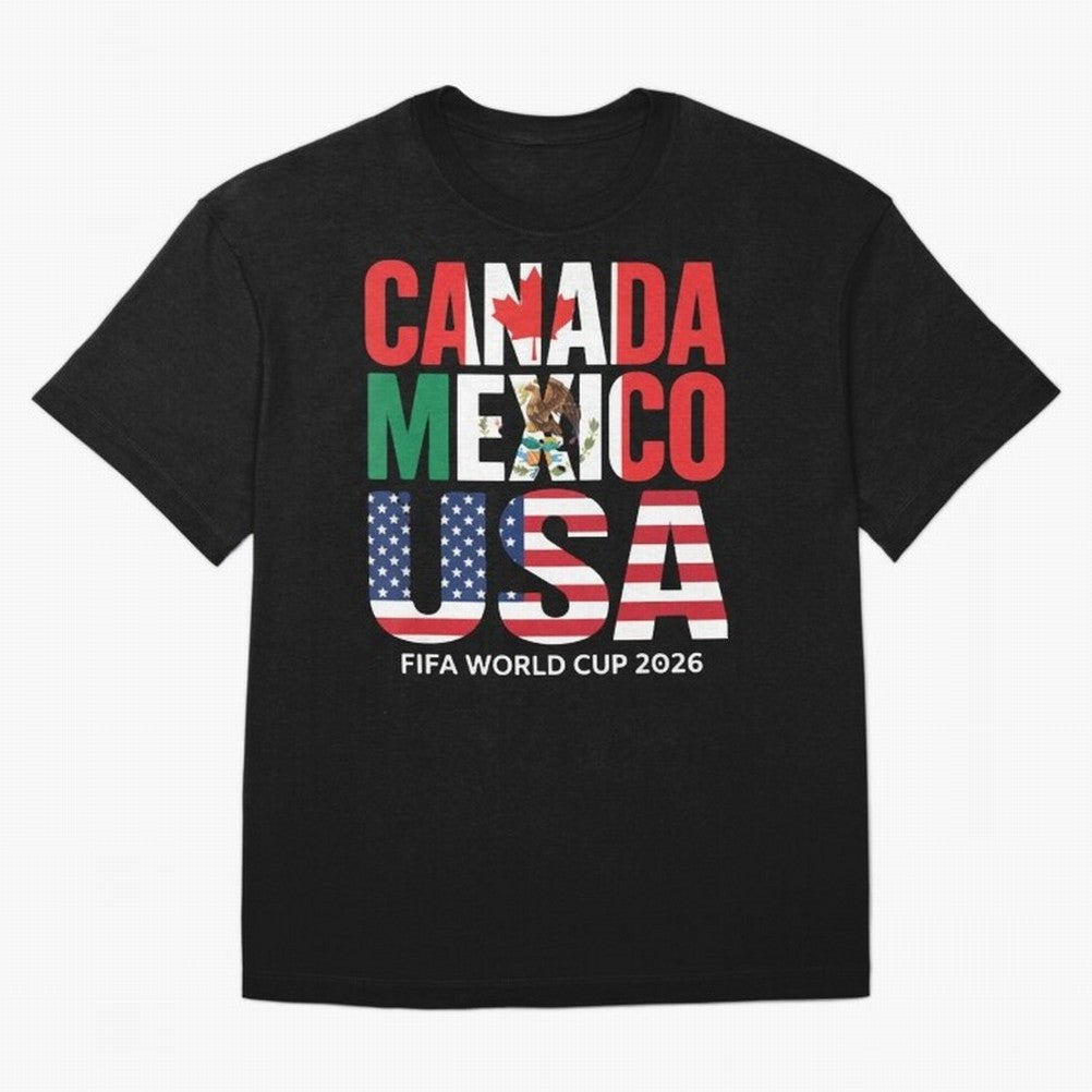 Canada Mexico USA 2026 World Cup Host Nations Oversized T-Shirt Celebrate Unforgettable Nights in Global Football Passion for FIFA World Cup 2026 USA Canada Mexico, Centered on Messi and Cristiano Ronaldo, Argentina, Vintage Soccer Flavor, Modern