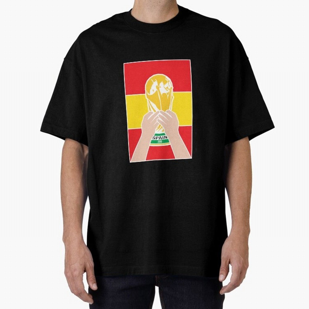 Champion Spain 2010 Oversized T-Shirt Cheer through Every Moment of FIFA World Cup 2026 USA Canada Mexico Connected to Messi and Cristiano Ronaldo, France Energy, Retro Football Energy, Iconic Rivalries, Trophy Chase Drama and Stadium Atmosphere;