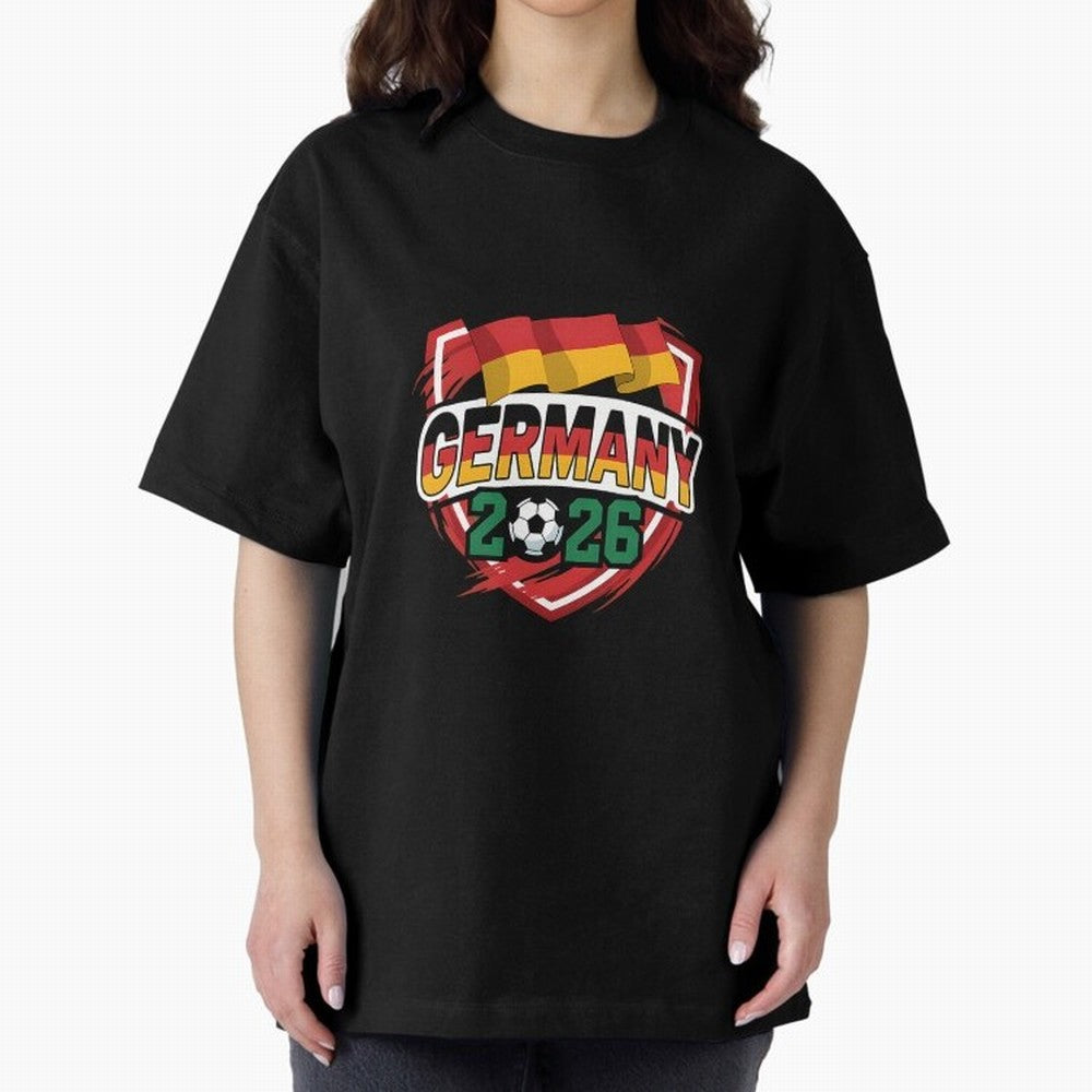 Germany World Cup 2026 Germany Football Oversized T-Shirt Live the Energy of FIFA World Cup 2026 Group Stage Spirit, Celebrating Argentina and Brazil, Messi, CR7 and Mbappe, Vintage Soccer Flavor, Modern Football Stars, National Flags and Final