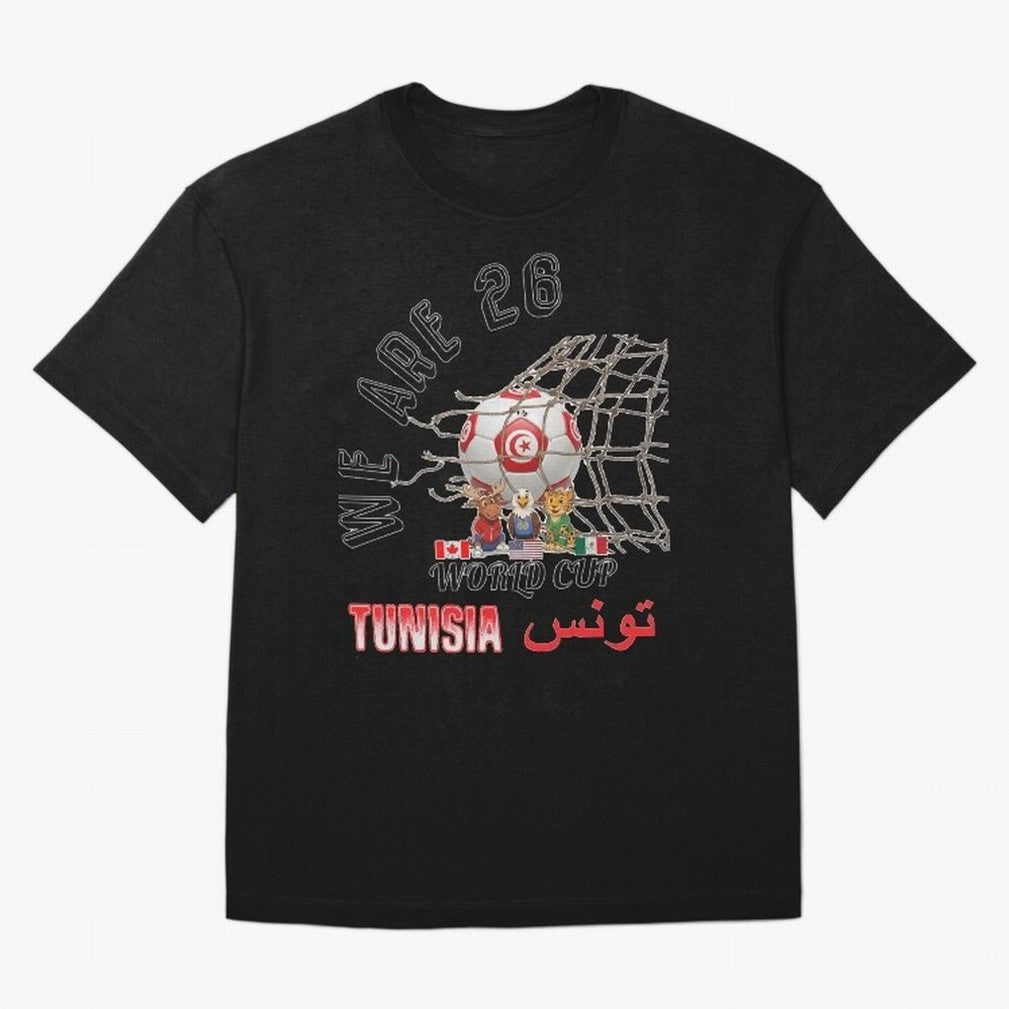 World cup 26 - Tunisia Oversized T-Shirt Elevate FIFA World Cup 2026 for Fans of Haaland and France, Bringing Vintage Soccer Flavor, Modern Football Stars, National Flags and Final Night Emotion; Ideal for Fans Who Follow Messi, Cristiano Ronaldo,