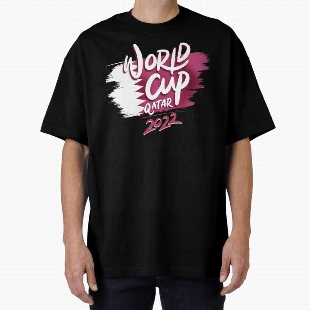 Qatar 2022 Oversized T-Shirt Mark Global Football Passion for FIFA World Cup 2026 USA Canada Mexico, with Messi, Neymar and Mbappe, Brazil, Retro Football Energy, Iconic Rivalries, Trophy Chase Drama and Stadium Atmosphere; Created for Match Day