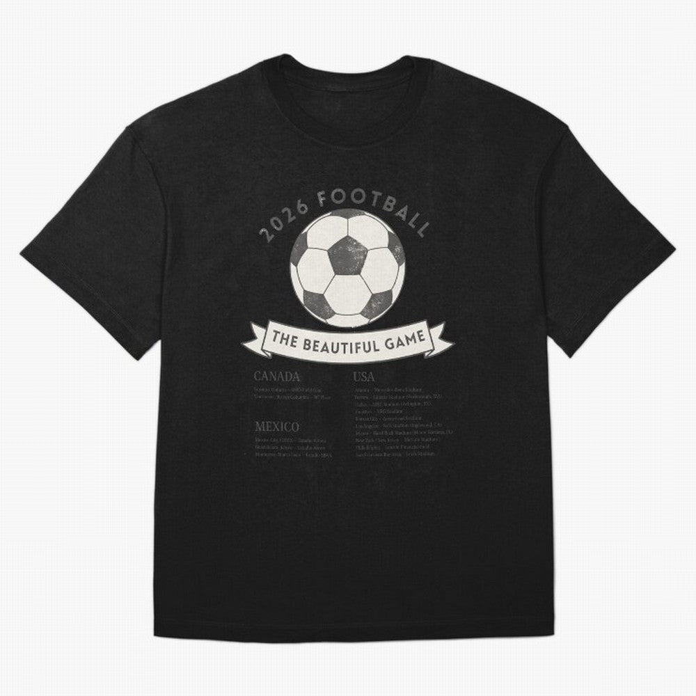 2026 Football Soccer Host Cities Beautiful Game Oversized T-Shirt Follow the Final Road of Global Football Passion for FIFA World Cup 2026 Group Stage, Featuring Cristiano Ronaldo, Haaland and CR7, Spain, Supporter Pride, Iconic Celebrations,