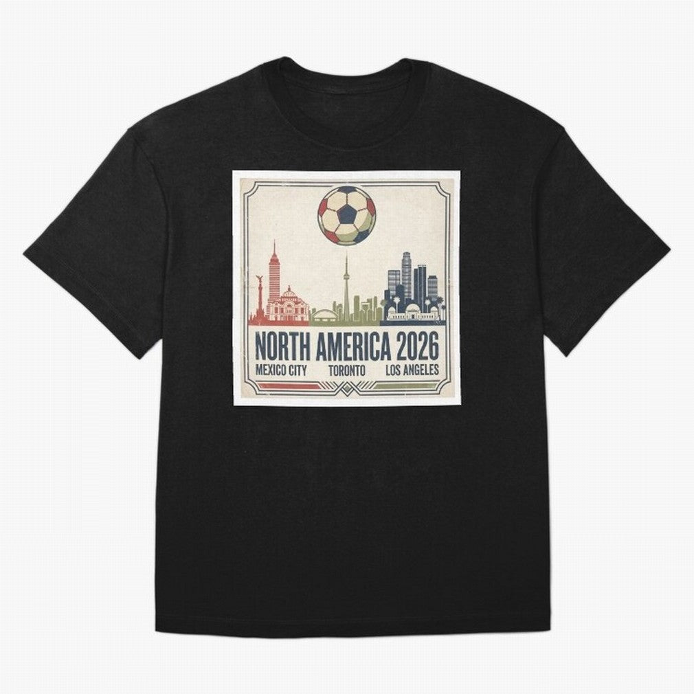 Retro North America 2026 Soccer Vintage Graphic Oversized T-Shirt Support Iconic Players in FIFA World Cup 2026 Group Stage Made for Cristiano Ronaldo, Haaland and CR7, Germany Energy, Match Day Excitement, Supporter Culture, Golden Goals and