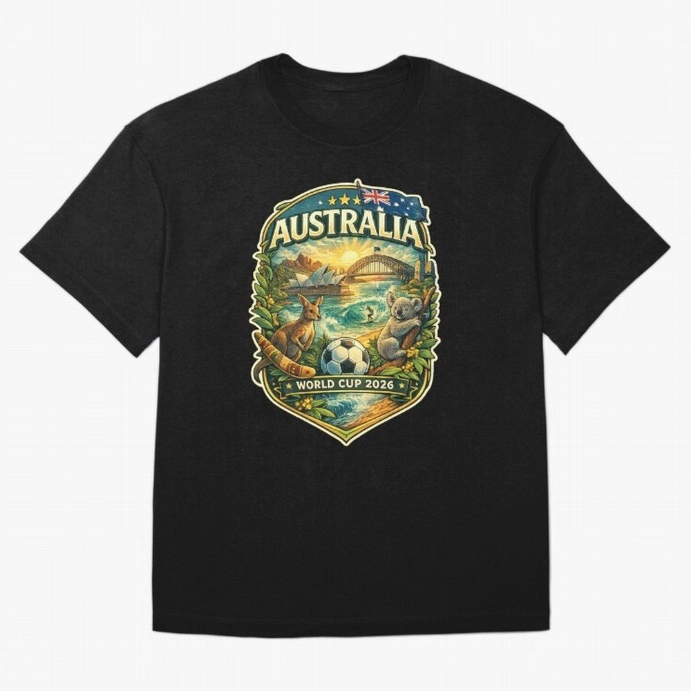 Australia FIFA World Cup 2026 Sydney Opera House Outback Kangaroo Coast Oversized T-Shirt Keep the Legacy of FIFA World Cup 2026 for Fans of Neymar, Haaland and Cristiano Ronaldo and England, Bringing Football Passion, Legendary Performances,
