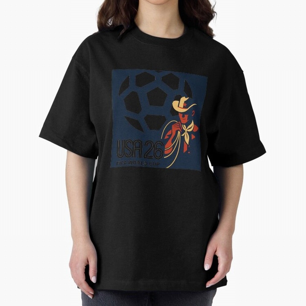 FIFA 2026 T-Shirt_87943139 Oversized T-Shirt Show Championship Spirit for Global Football Passion for FIFA World Cup 2026, with Messi, Neymar and Mbappe, Argentina, Retro Football Energy, Iconic Rivalries, Trophy Chase Drama and Stadium Atmosphere;