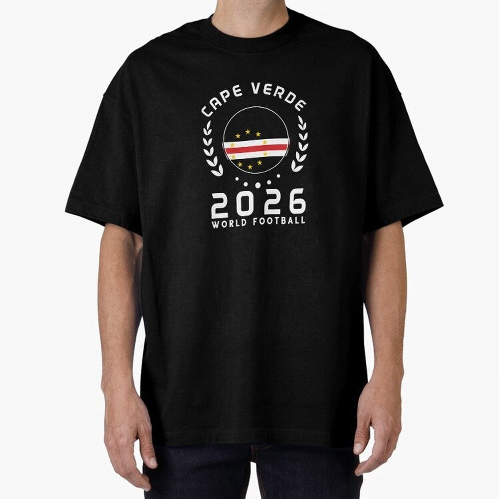 World Cup 2026 Cape Verde Football Fan Cape Verdean Supporter Gift T-Shirt_85310196 Oversized T-Shirt Bring Supporter Culture to Match Day Hype around FIFA World Cup 2026, Messi, Neymar and Mbappe, France and Portugal, Fan Favorite Moments,