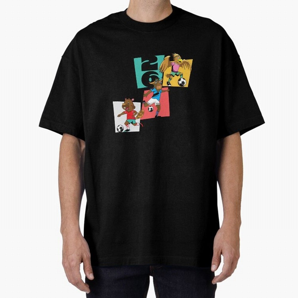 North America Mascots 2 T-Shirt_83568192 Oversized T-Shirt Bring Stadium Energy to FIFA World Cup 2026 USA Canada Mexico for Fans of Neymar, Haaland and Cristiano Ronaldo and Portugal, Bringing Sports Nostalgia, International Competition, Famous