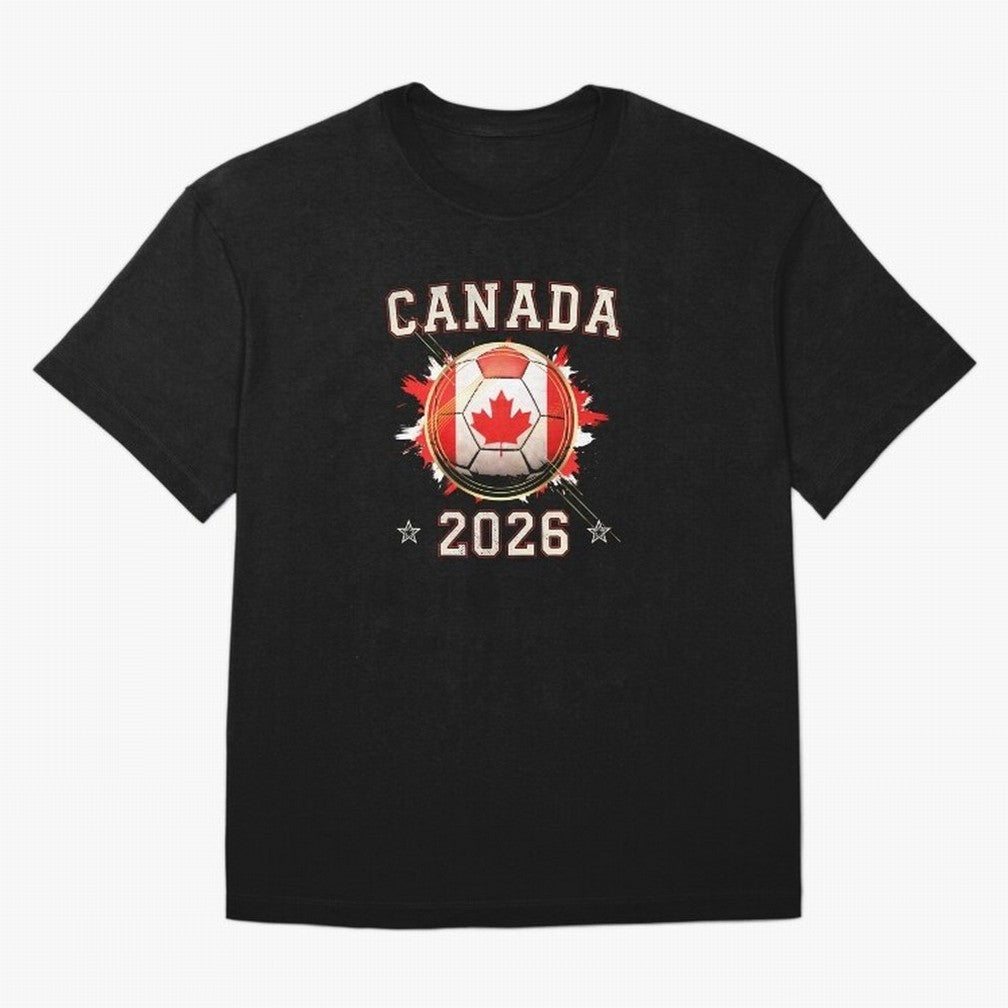 Front Print Canada Soccer World Cup 2026 - Canadian Fan Gift T-Shirt_84561562 Oversized T-Shirt Remember Iconic Moments from FIFA World Cup 2026 for Fans of Haaland and Mbappe and Argentina and Brazil, Bringing Championship Spirit, Famous Goals,