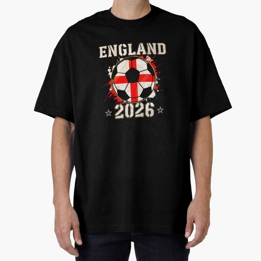 Front Print England Soccer World Cup 2026 - English Fan Gift T-Shirt_84562392 Oversized T-Shirt Follow Every Goal of the FIFA World Cup 2026 USA Canada Mexico Journey through Cristiano Ronaldo, Haaland and CR7 Highlights, England and Germany Pride,