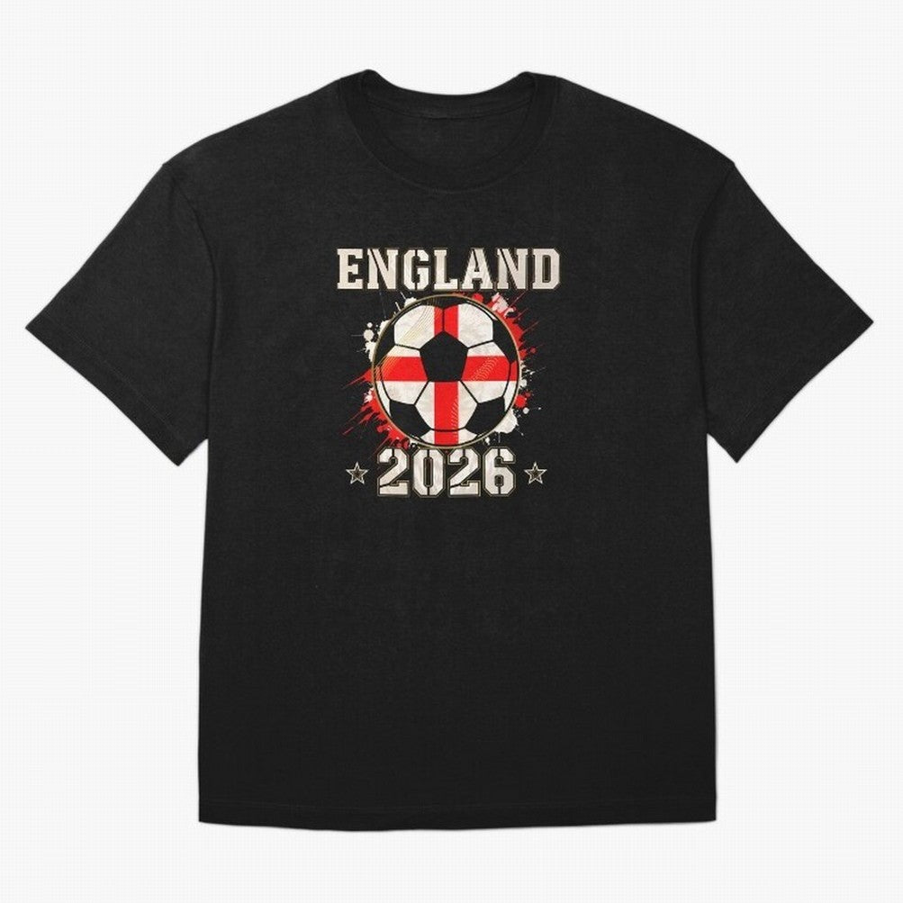 Front Print England Soccer World Cup 2026 - English Fan Gift T-Shirt_84562392 Oversized T-Shirt Follow Every Goal of the FIFA World Cup 2026 USA Canada Mexico Journey through Cristiano Ronaldo, Haaland and CR7 Highlights, England and Germany Pride,
