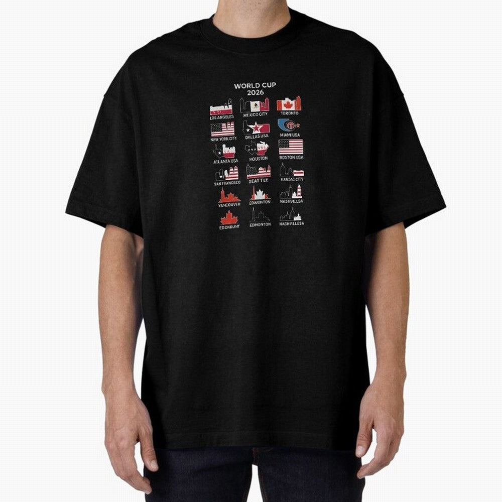 World Cup 2026 Host Cities T-Shirt_84292126 Oversized T-Shirt Honor the Football Icons of FIFA World Cup 2026 Group Stage Centered on Neymar, Haaland and Cristiano Ronaldo, Portugal Energy, Champion Mindset, Group Stage Buzz, Knockout Tension and