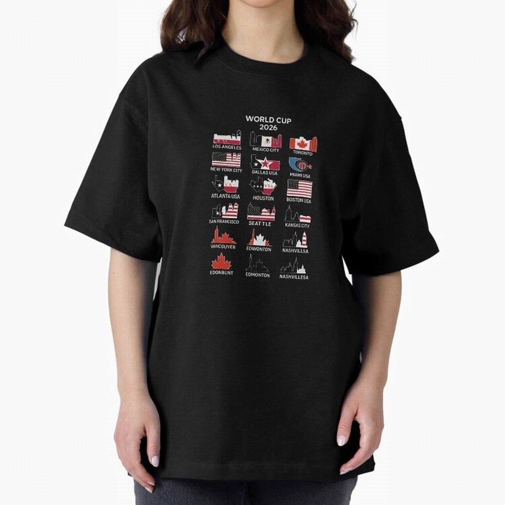 World Cup 2026 Host Cities T-Shirt_84292126 Oversized T-Shirt Honor the Football Icons of FIFA World Cup 2026 Group Stage Centered on Neymar, Haaland and Cristiano Ronaldo, Portugal Energy, Champion Mindset, Group Stage Buzz, Knockout Tension and