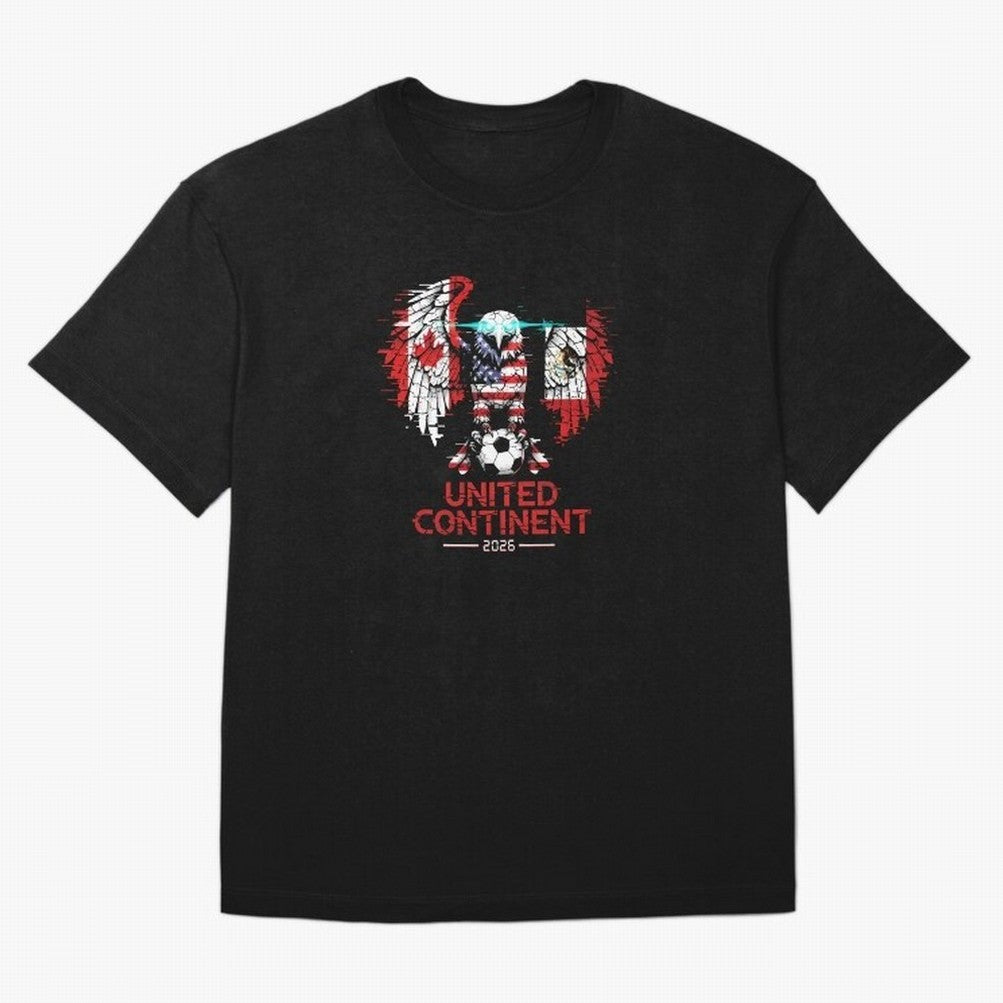 Glitched North America Eagle World Cup Soccer 2026 T-Shirt_83958408 Oversized T-Shirt Celebrate Global Passion for the FIFA World Cup 2026 Journey through Messi, CR7 and Mbappe Highlights, England, France and Netherlands Pride, Global Supporter