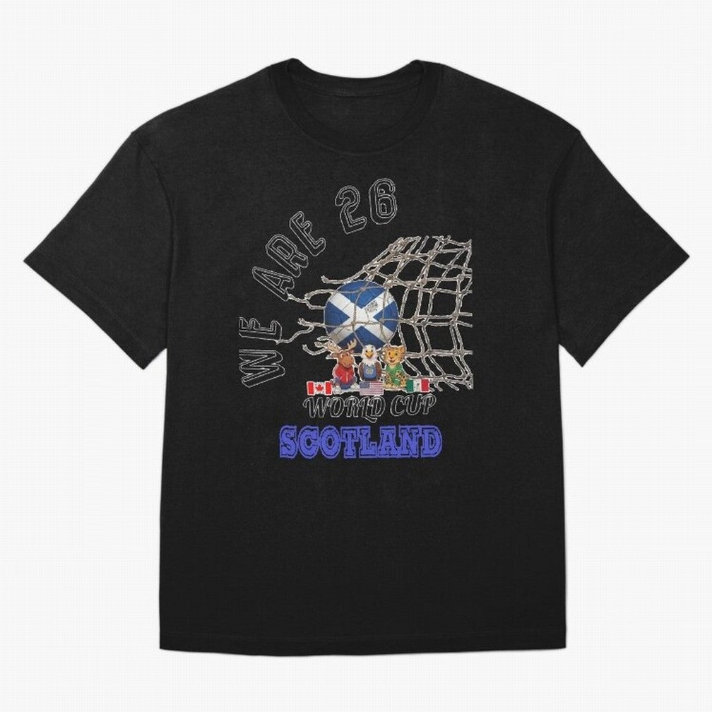 World cup 26 - Scotland Oversized T-Shirt Celebrate Fan Culture around Global Football Passion for FIFA World Cup 2026 USA Canada Mexico, Featuring Messi, Portugal, Spain and Germany, Football Passion, Legendary Performances, Festival Vibes and