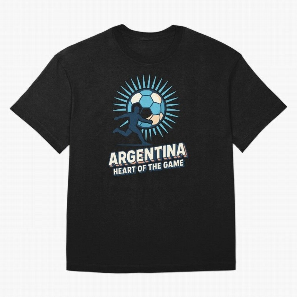 Argentina Heart of the Game ¨C Retro Soccer Fan Design Oversized T-Shirt Represent Fans Who Live for FIFA World Cup 2026 USA Canada Mexico Spirit, Celebrating England, France and Netherlands, Cristiano Ronaldo, Haaland and CR7, Fan Favorite