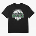 World Soccer Tournament Cup 2026 Seattle Oversized T-Shirt Support the FIFA World Cup 2026 Journey through Messi and Cristiano Ronaldo Highlights, Argentina, France and Brazil Pride, Vintage Soccer Flavor, Modern Football Stars, National Flags and