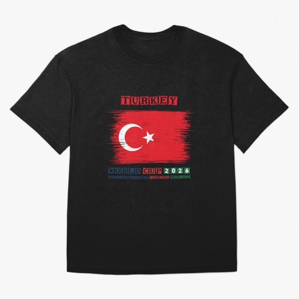 TURKEY WORLD CUP 2026 Oversized T-Shirt Celebrate Fan Favorites in the FIFA World Cup 2026 Journey through Haaland and Mbappe Highlights, Portugal Pride, Game Day Rituals, Football Legends, Country Pride and the Road to the Final; Created for Match