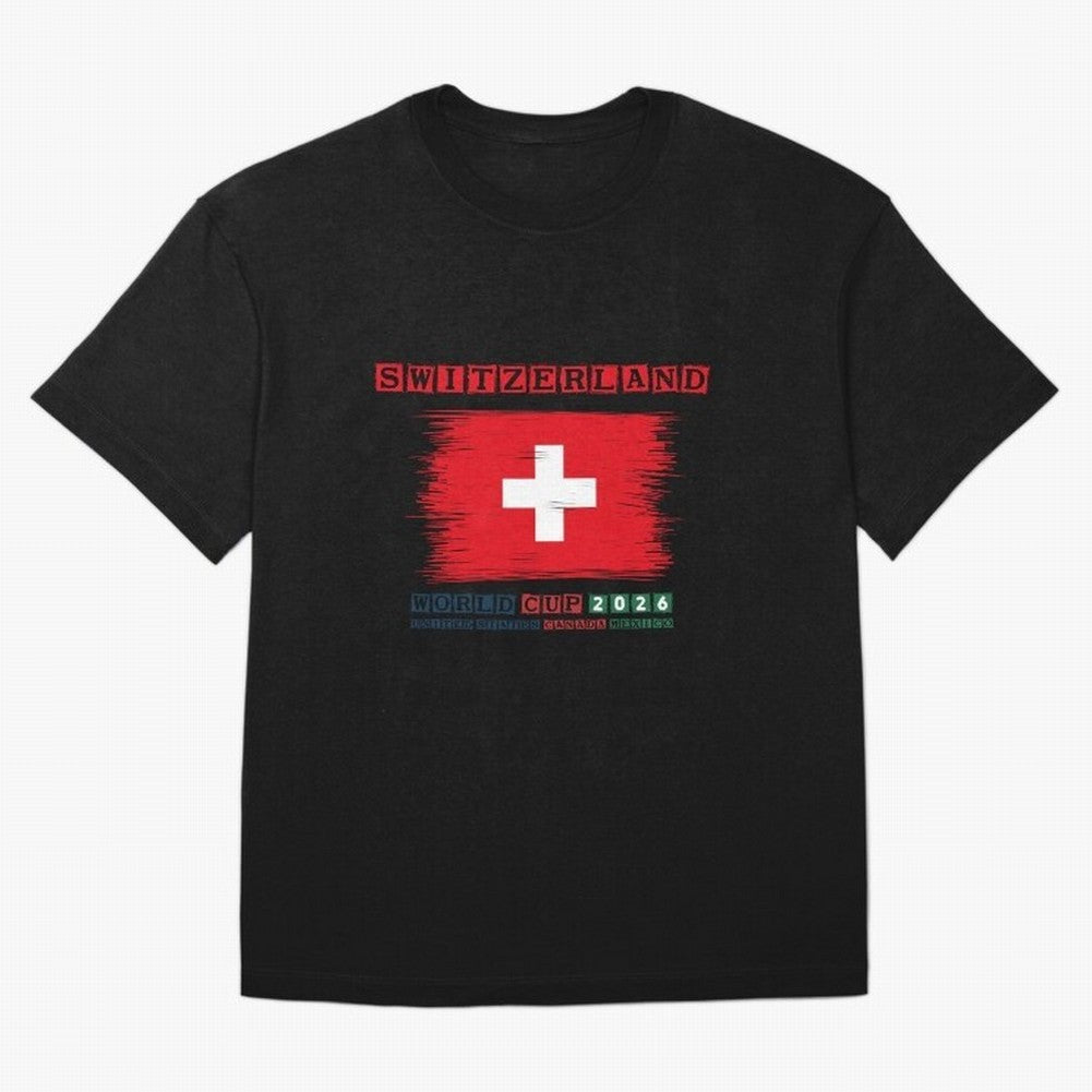 SWETZERLAND WORLD CUP 2026 Oversized T-Shirt Honor Football Greatness during Global Football Passion for FIFA World Cup 2026, Highlighting CR7 and Messi, Brazil, Portugal and Argentina, Goal Celebration Energy, Supporter Heritage, Football Icons