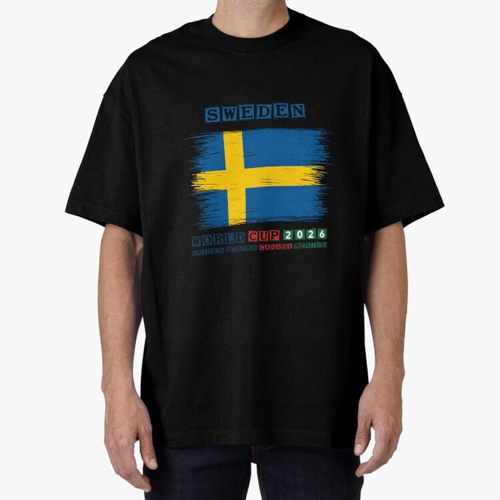 SWEDEN WORLD CUP 2026 Oversized T-Shirt Carry Global Football Passion for FIFA World Cup 2026 Group Stage, Driven by Haaland, England and Germany, Supporter Pride, Iconic Celebrations, Legendary Names and Global Match Day Energy; Great for