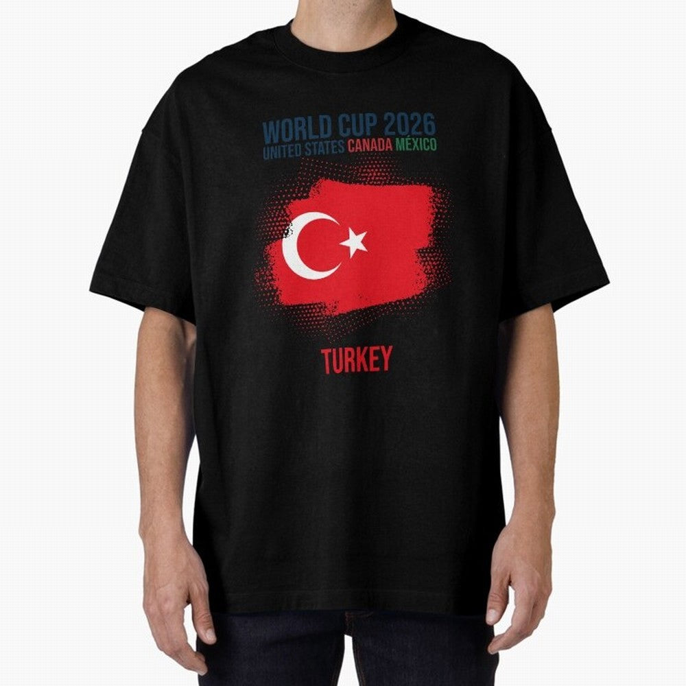 TURKEY WORLD CUP 2026 Oversized T-Shirt Back Your Heroes with FIFA World Cup 2026 Spirit, Featuring Brazil, Portugal and Argentina, Mbappe, Worldwide Fan Energy, Dramatic Goals, Stadium Lights and Championship Celebrations; Created for Match Day