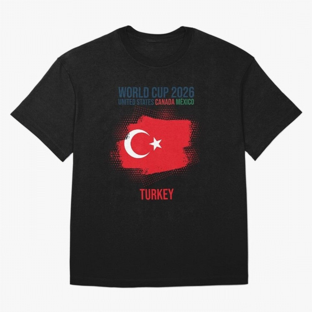 TURKEY WORLD CUP 2026 Oversized T-Shirt Back Your Heroes with FIFA World Cup 2026 Spirit, Featuring Brazil, Portugal and Argentina, Mbappe, Worldwide Fan Energy, Dramatic Goals, Stadium Lights and Championship Celebrations; Created for Match Day