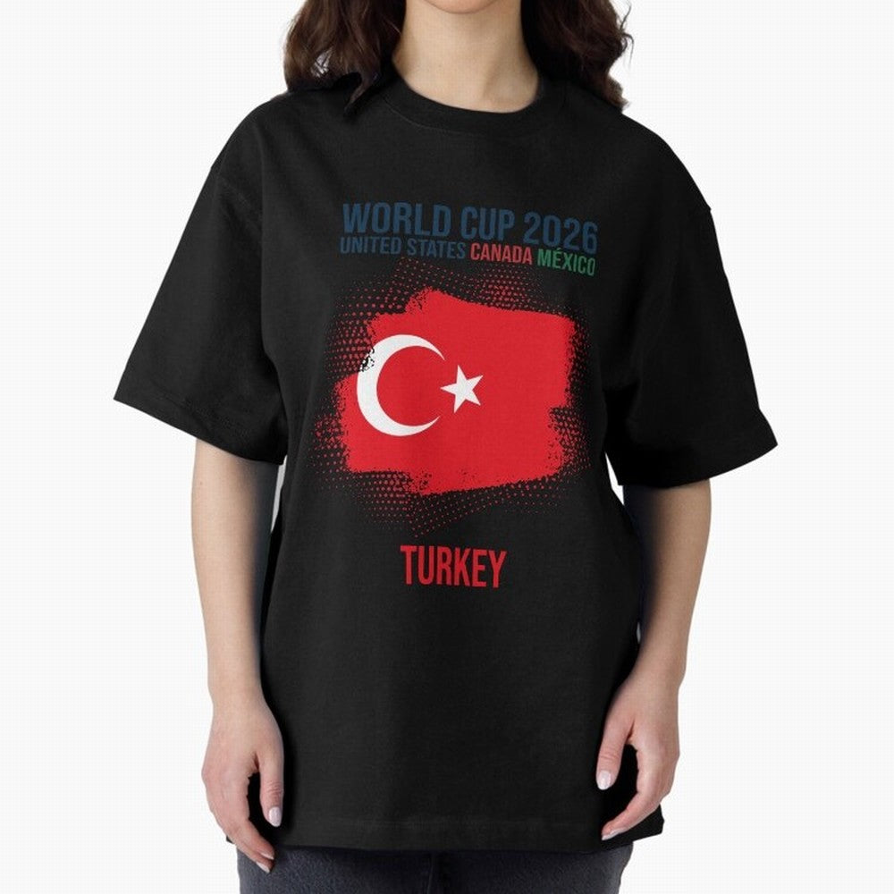 TURKEY WORLD CUP 2026 Oversized T-Shirt Back Your Heroes with FIFA World Cup 2026 Spirit, Featuring Brazil, Portugal and Argentina, Mbappe, Worldwide Fan Energy, Dramatic Goals, Stadium Lights and Championship Celebrations; Created for Match Day