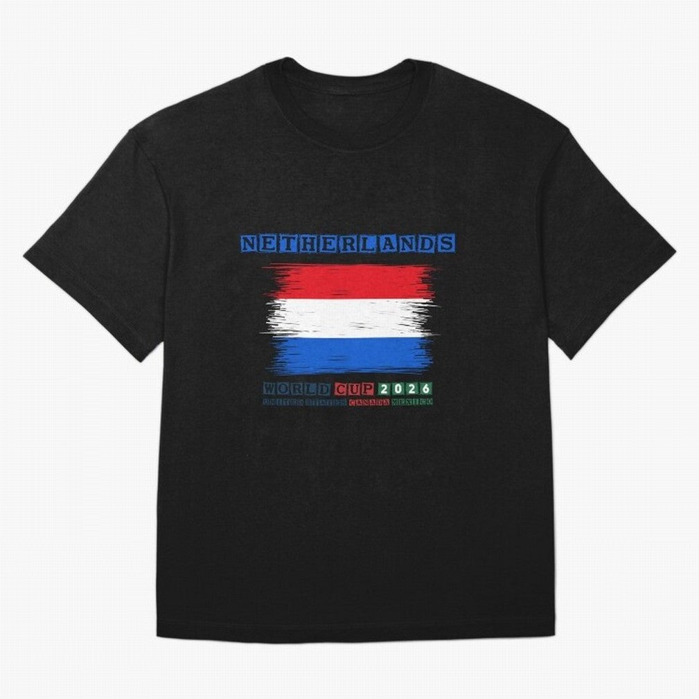 NETHERLANDS WORLD CUP 2026 Oversized T-Shirt Support Your Favorite Stars during Global Football Passion for FIFA World Cup 2026, Connected to Messi, Spain and Netherlands, Football Festival Excitement, Trophy Ambitions, Country Rivalries and Star