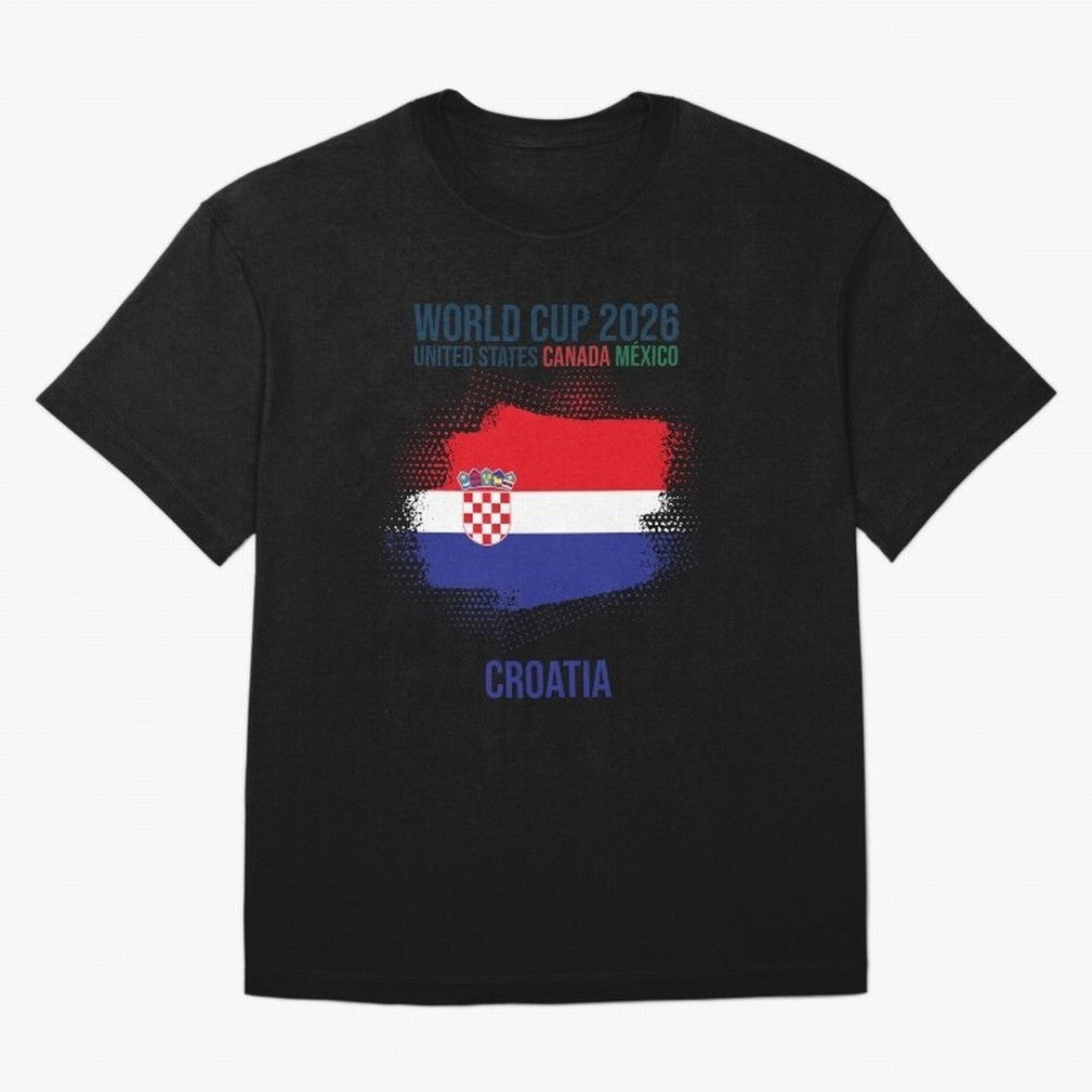 CROATIA WORLD CUP 2026 Oversized T-Shirt Honor Football Greatness during Global Football Passion for FIFA World Cup 2026, Highlighting Cristiano Ronaldo, Haaland and CR7, France, Sports Nostalgia, International Competition, Famous Players and