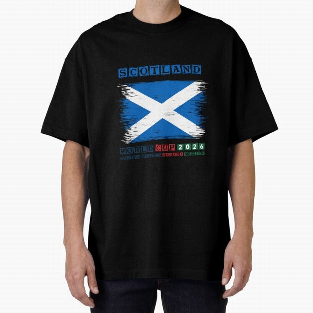 SCOTLAND WORLD CUP 2026 Oversized T-Shirt Celebrate the Stars of FIFA World Cup 2026 Group Stage Spirit, Driven by Netherlands, CR7, Tournament Hype, Historic Matchups, Family Viewing Parties and Global Sports Pride; Great for Supporters Who Love