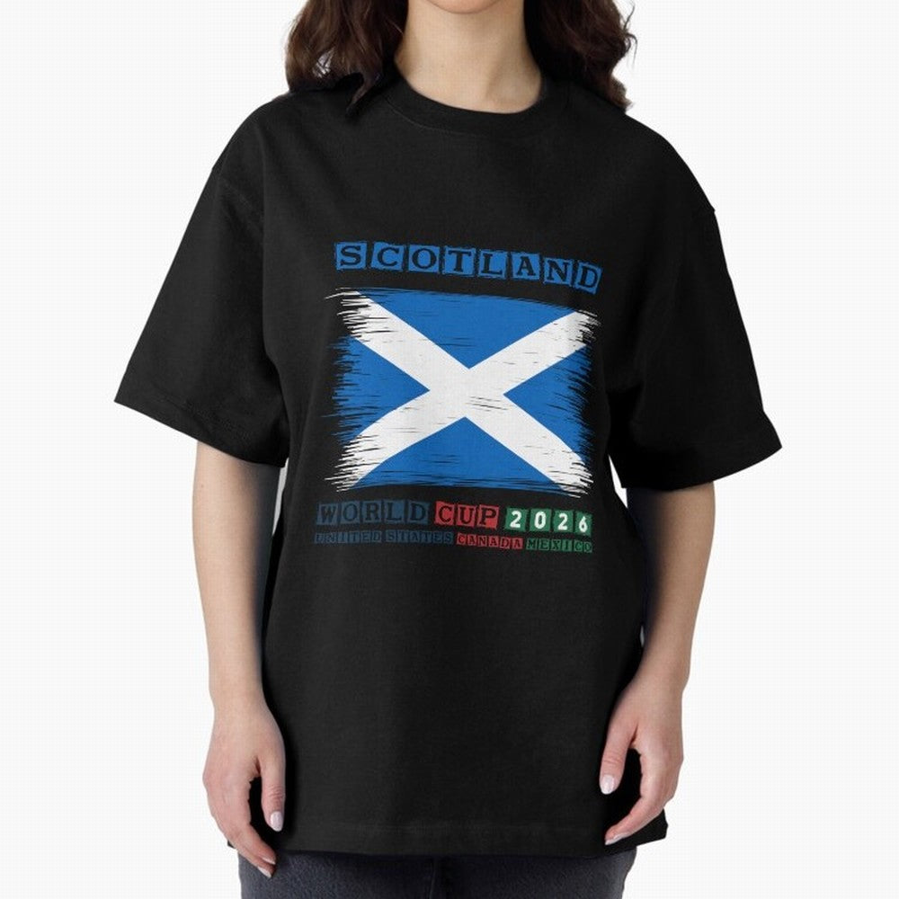 SCOTLAND WORLD CUP 2026 Oversized T-Shirt Celebrate the Stars of FIFA World Cup 2026 Group Stage Spirit, Driven by Netherlands, CR7, Tournament Hype, Historic Matchups, Family Viewing Parties and Global Sports Pride; Great for Supporters Who Love