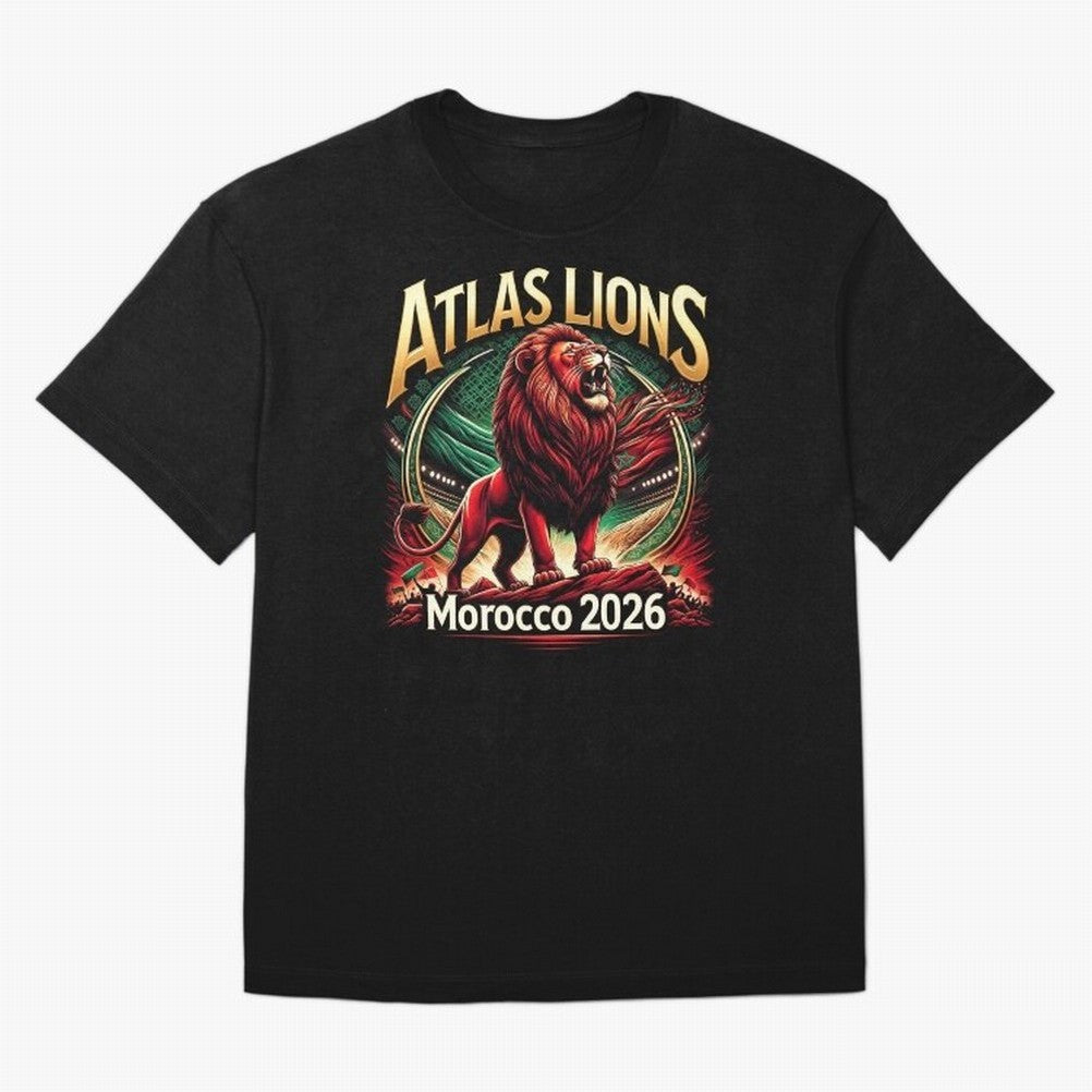 Morocco Football - World Cup 2026 Oversized T-Shirt Celebrate the Stars of the FIFA World Cup 2026 USA Canada Mexico Journey through Cristiano Ronaldo Highlights, Argentina and Brazil Pride, Tournament Hype, Historic Matchups, Family Viewing