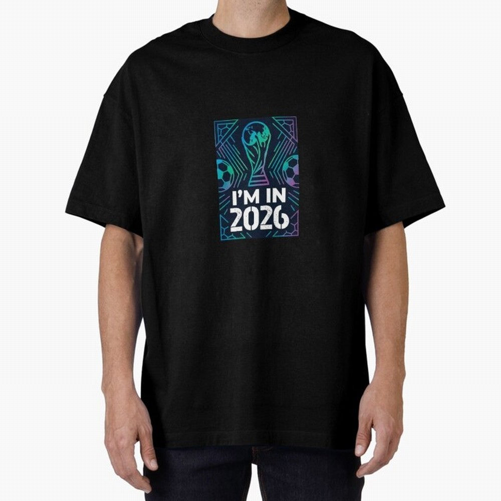 World Cup 2026 Oversized T-Shirt Share the Excitement of FIFA World Cup 2026 for Fans of Messi, CR7 and Mbappe and Spain and Netherlands, Bringing Sports Nostalgia, International Competition, Famous Players and Unforgettable Victories; Made for Die