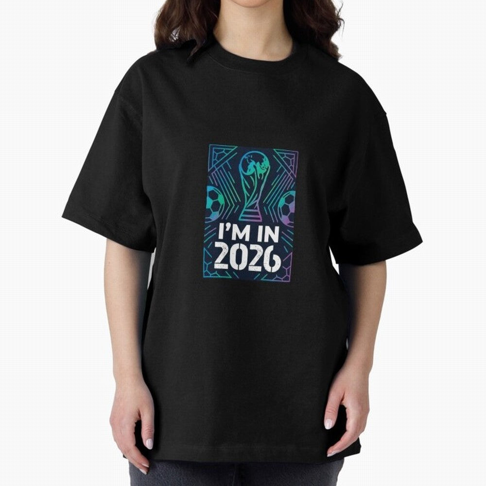 World Cup 2026 Oversized T-Shirt Share the Excitement of FIFA World Cup 2026 for Fans of Messi, CR7 and Mbappe and Spain and Netherlands, Bringing Sports Nostalgia, International Competition, Famous Players and Unforgettable Victories; Made for Die