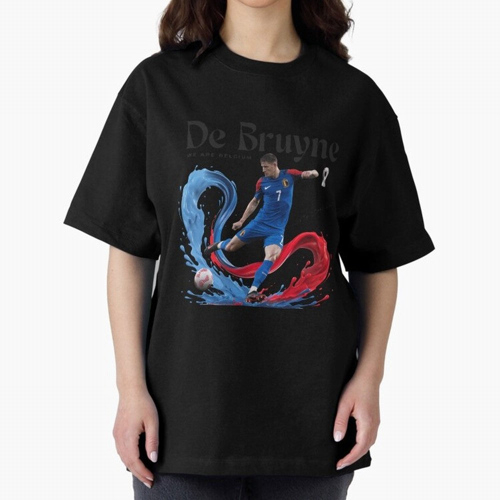 De Bruyne - We are Belgium Oversized T-Shirt Upgrade FIFA World Cup 2026 Connected to CR7, England Energy, Classic Soccer Heritage, Championship Pressure, Fan Loyalty and International Pride; Perfect for People Who Love Argentina, Brazil, France,