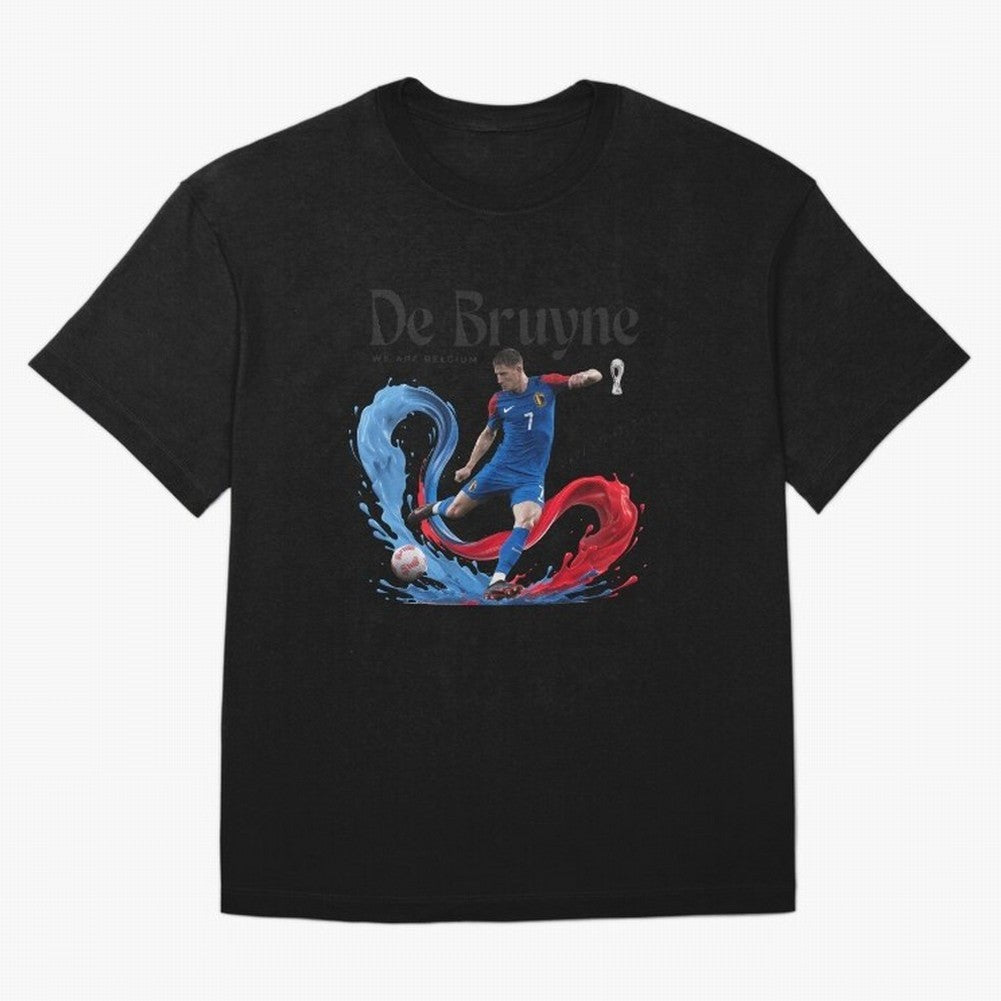 De Bruyne - We are Belgium Oversized T-Shirt Upgrade FIFA World Cup 2026 Connected to CR7, England Energy, Classic Soccer Heritage, Championship Pressure, Fan Loyalty and International Pride; Perfect for People Who Love Argentina, Brazil, France,