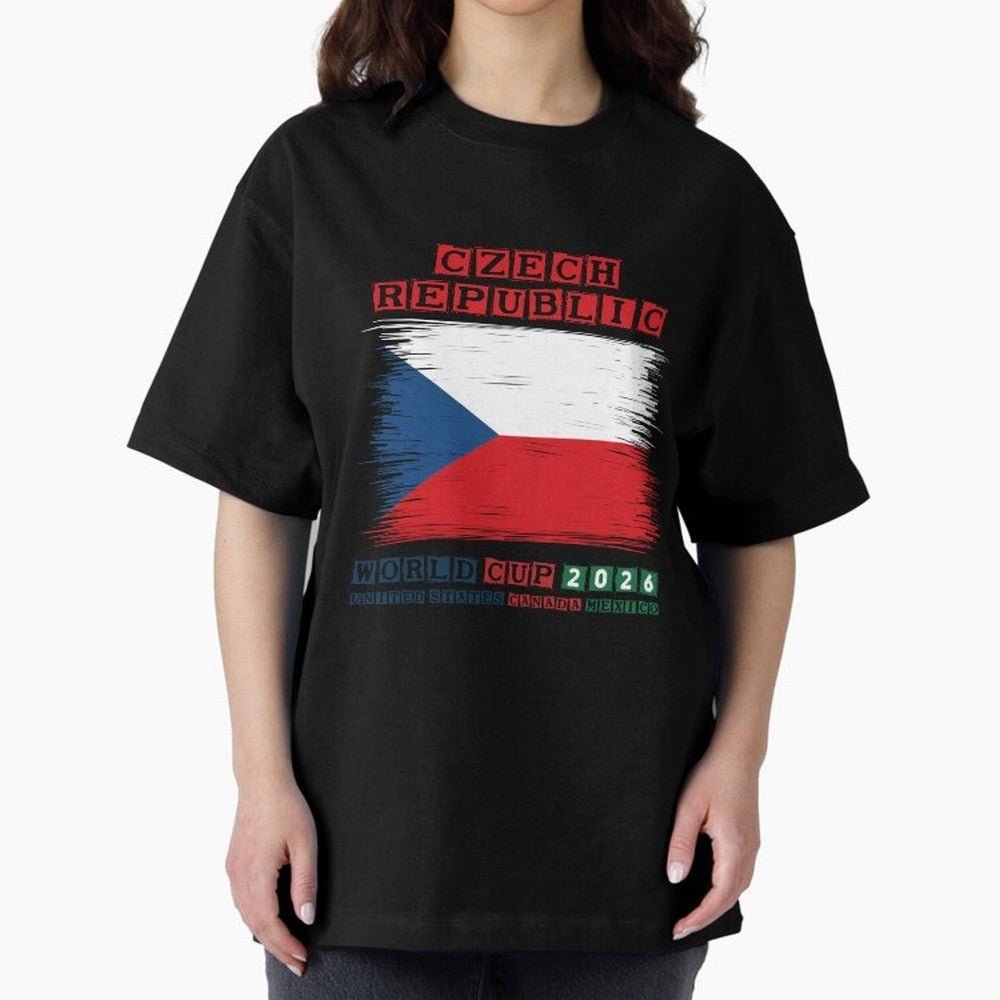 Czech Republic WORLD CUP 2026 Oversized T-Shirt Spotlight Match Day Hype around FIFA World Cup 2026, Neymar, Haaland and Cristiano Ronaldo, Germany, Classic Soccer Heritage, Championship Pressure, Fan Loyalty and International Pride; Built for