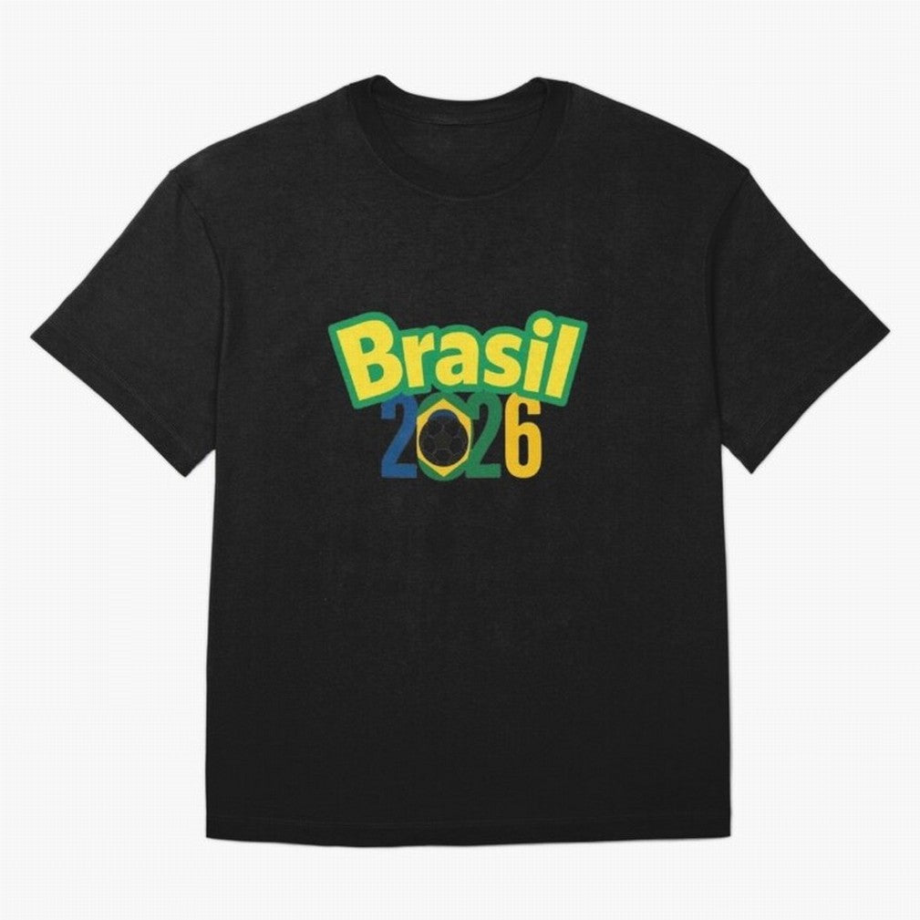Brasil 2026 Football Mission - Road to Next World Cup T-Shirt Oversized T-Shirt Embrace Global Football Passion for FIFA World Cup 2026, Centered on Messi, Argentina and Brazil, Football History, Final Match Energy, Crowd Noise and Once in a