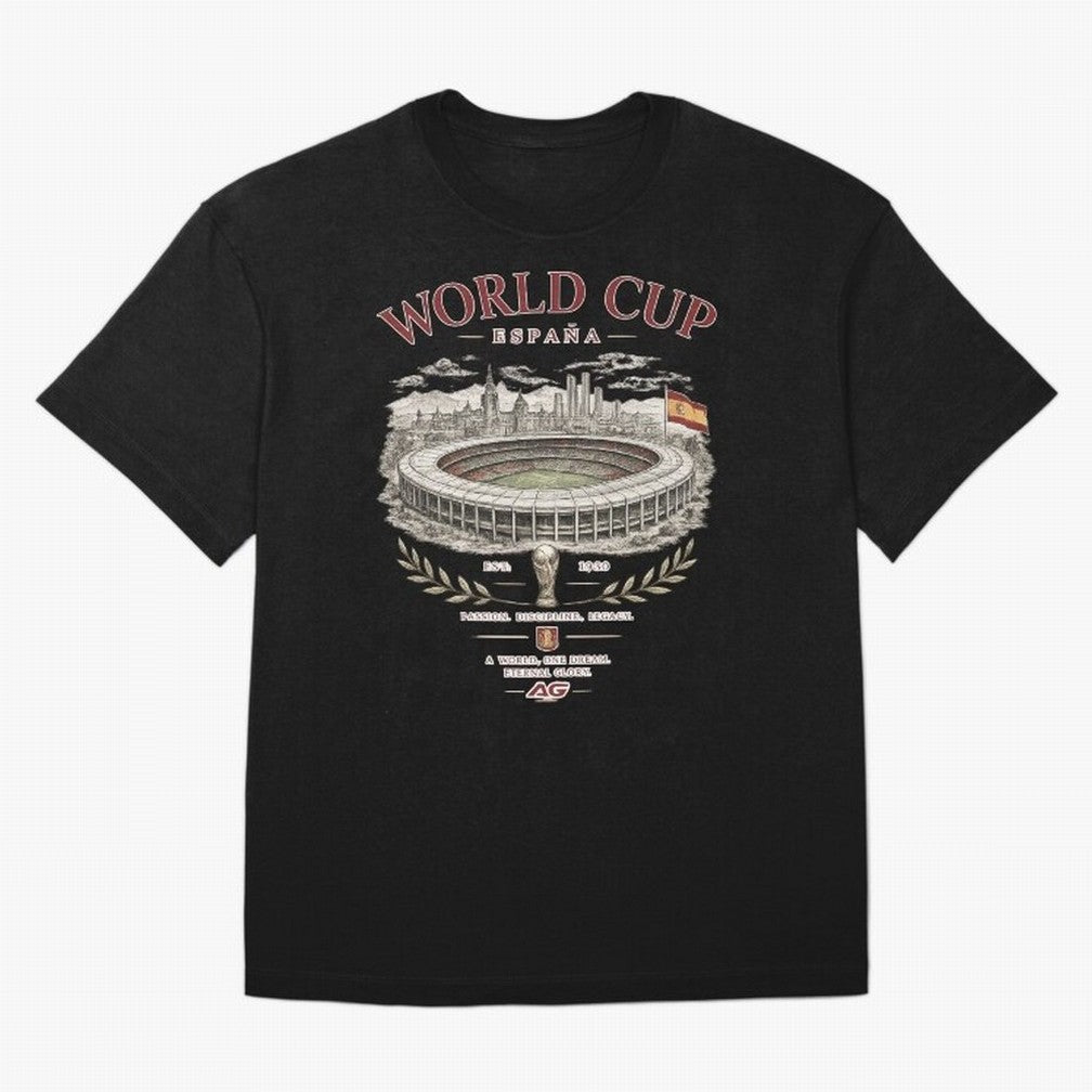 Spain World Cup Vintage Streetwear Oversized T-Shirt Bring Trophy Dreams to the FIFA World Cup 2026 Journey through Mbappe and Neymar Highlights, Argentina, France and Brazil Pride, Football Passion, Legendary Performances, Festival Vibes and