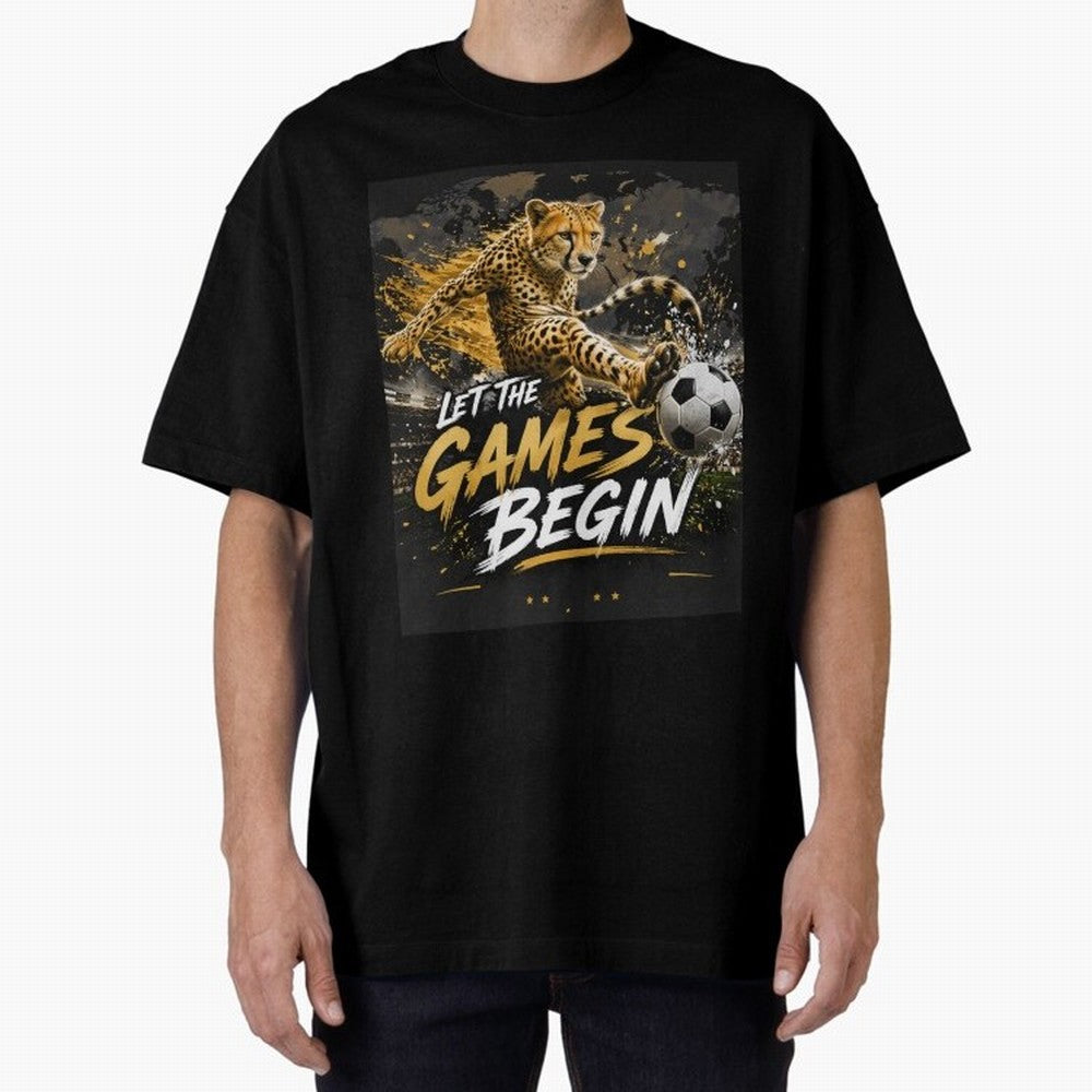 Let The Games Begin-World Cup Soccer @026 Oversized T-Shirt Show Love for Legendary Goals in the FIFA World Cup 2026 Group Stage Journey through Messi, Neymar and Mbappe Highlights, Portugal, Spain and Germany Pride, Global Supporter Spirit,