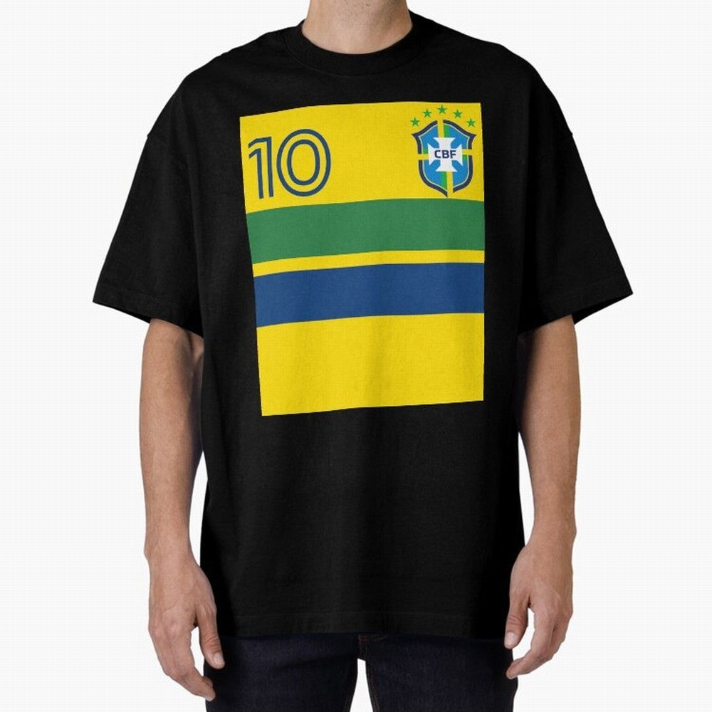 Brazil | 2026 World Cup Fan Apparel Oversized T-Shirt Celebrate Football Heritage in Global Football Passion for FIFA World Cup 2026 USA Canada Mexico, Capturing Mbappe, Brazil, Portugal and Argentina, Stadium Memories, Football Loyalty,