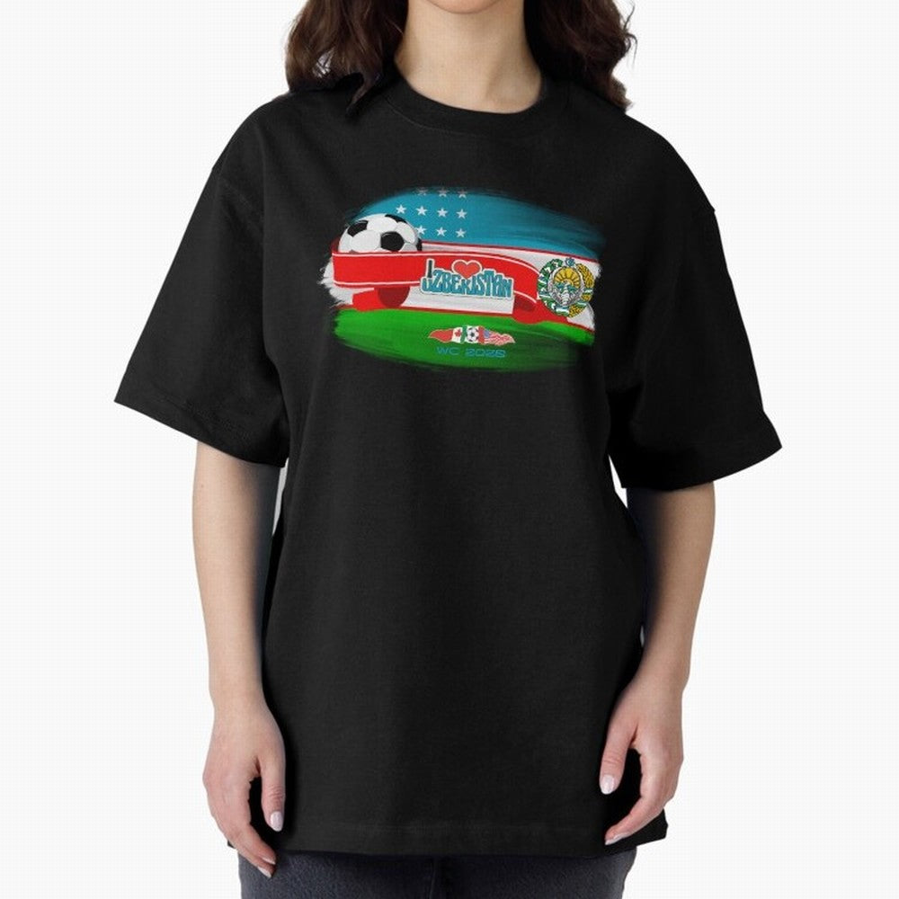 UzbekistanWC 2026 Oversized T-Shirt Treasure the FIFA World Cup 2026 USA Canada Mexico Journey through CR7 and Messi Highlights, Brazil Pride, Soccer Culture, Superstar Moments, National Team Dreams and Competitive Fire; Ideal for Fans Who Follow