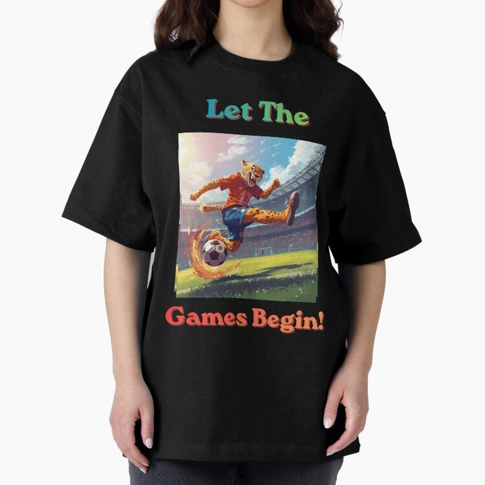 Let The Games Begin ¨C World Cup Soccer 2026 Oversized T-Shirt Represent Match Day Hype around FIFA World Cup 2026 USA Canada Mexico, CR7 and Messi, Germany, Tournament Hype, Historic Matchups, Family Viewing Parties and Global Sports Pride; Great