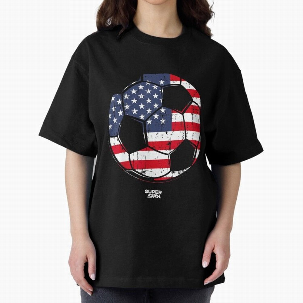 2026 USA Soccer Fan World Cup Oversized T-Shirt Celebrate FIFA World Cup 2026 Spirit, Filled with Spain, Cristiano Ronaldo, Champion Mindset, Group Stage Buzz, Knockout Tension and Passionate Fan Culture; Ideal for Football Dads, Football Moms,