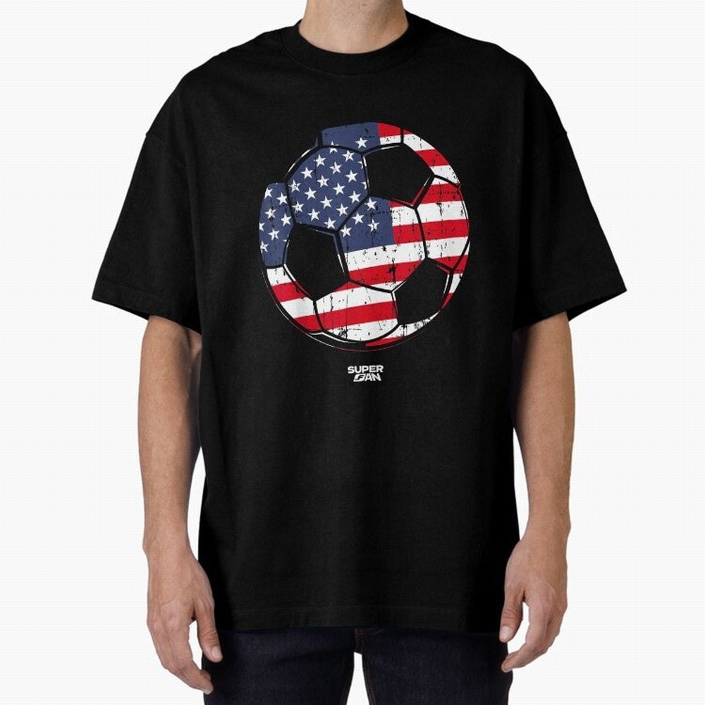 2026 USA Soccer Fan World Cup Oversized T-Shirt Celebrate FIFA World Cup 2026 Spirit, Filled with Spain, Cristiano Ronaldo, Champion Mindset, Group Stage Buzz, Knockout Tension and Passionate Fan Culture; Ideal for Football Dads, Football Moms,