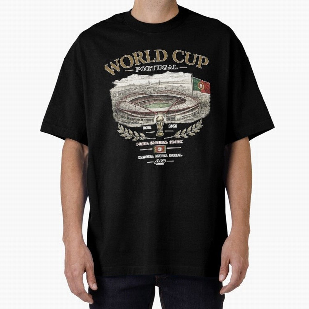 Portugal World Cup Estadio Da Luz Oversized T-Shirt Wear the Spirit of Global Football Passion for FIFA World Cup 2026, Driven by Mbappe, Germany, Championship Spirit, Famous Goals, Roaring Crowds and International Football Unity; Created for Match
