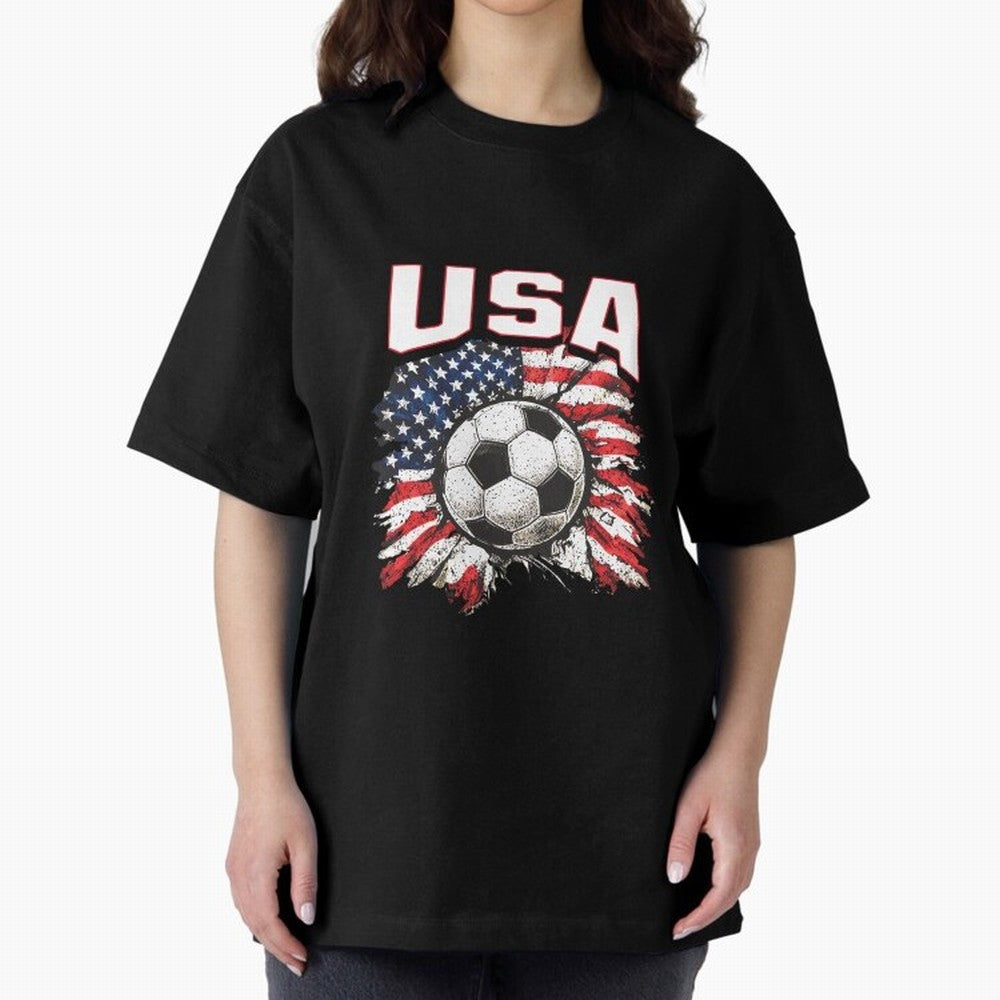 2026 Cup Flag Soccer Pride Fun Family USA Oversized T-Shirt Feel FIFA World Cup 2026 USA Canada Mexico Spirit, Driven by Brazil, Haaland, Retro Football Energy, Iconic Rivalries, Trophy Chase Drama and Stadium Atmosphere; Ideal for Fans Who Follow