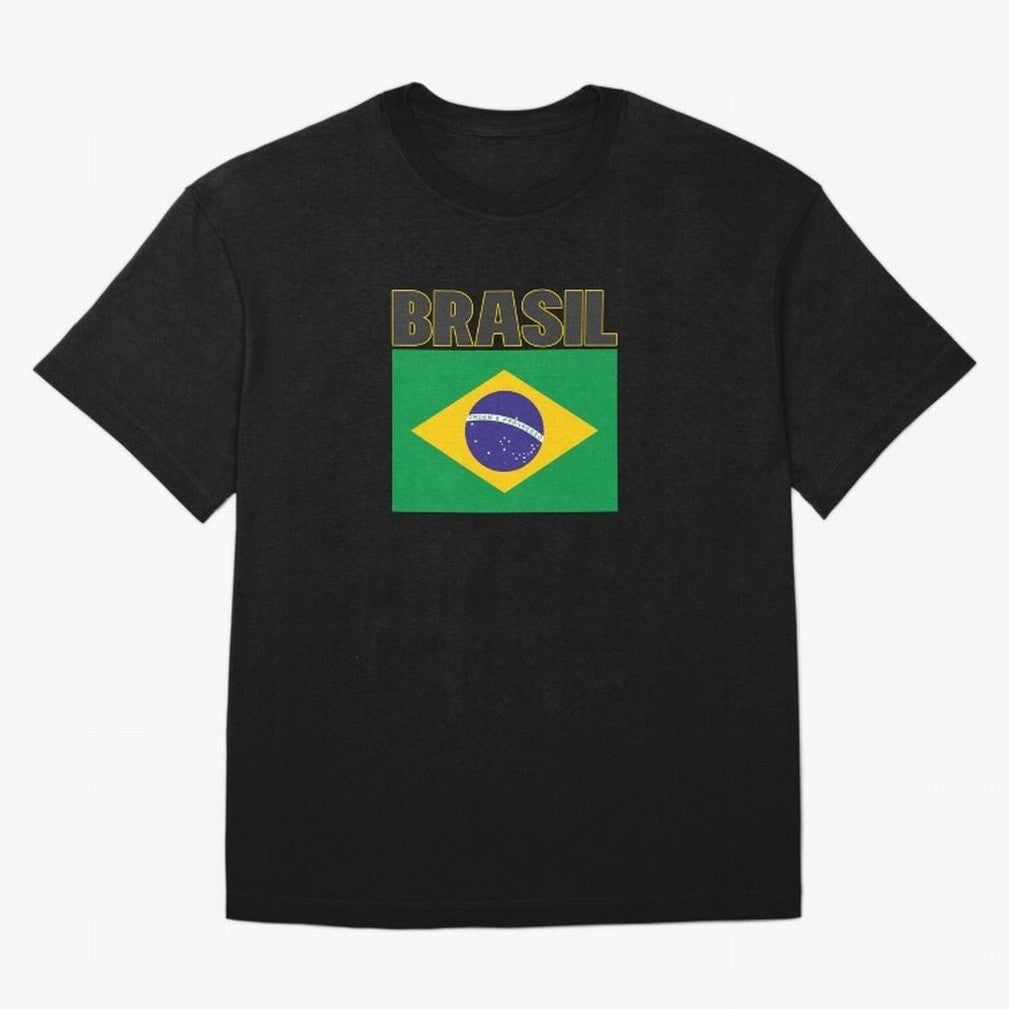 Brasil Flag Oversized T-Shirt Make Memories around FIFA World Cup 2026 USA Canada Mexico Capturing Messi, Neymar and Mbappe, Argentina, France and Brazil Energy, Global Supporter Spirit, Legendary Goals, National Colors and Tournament Celebration;