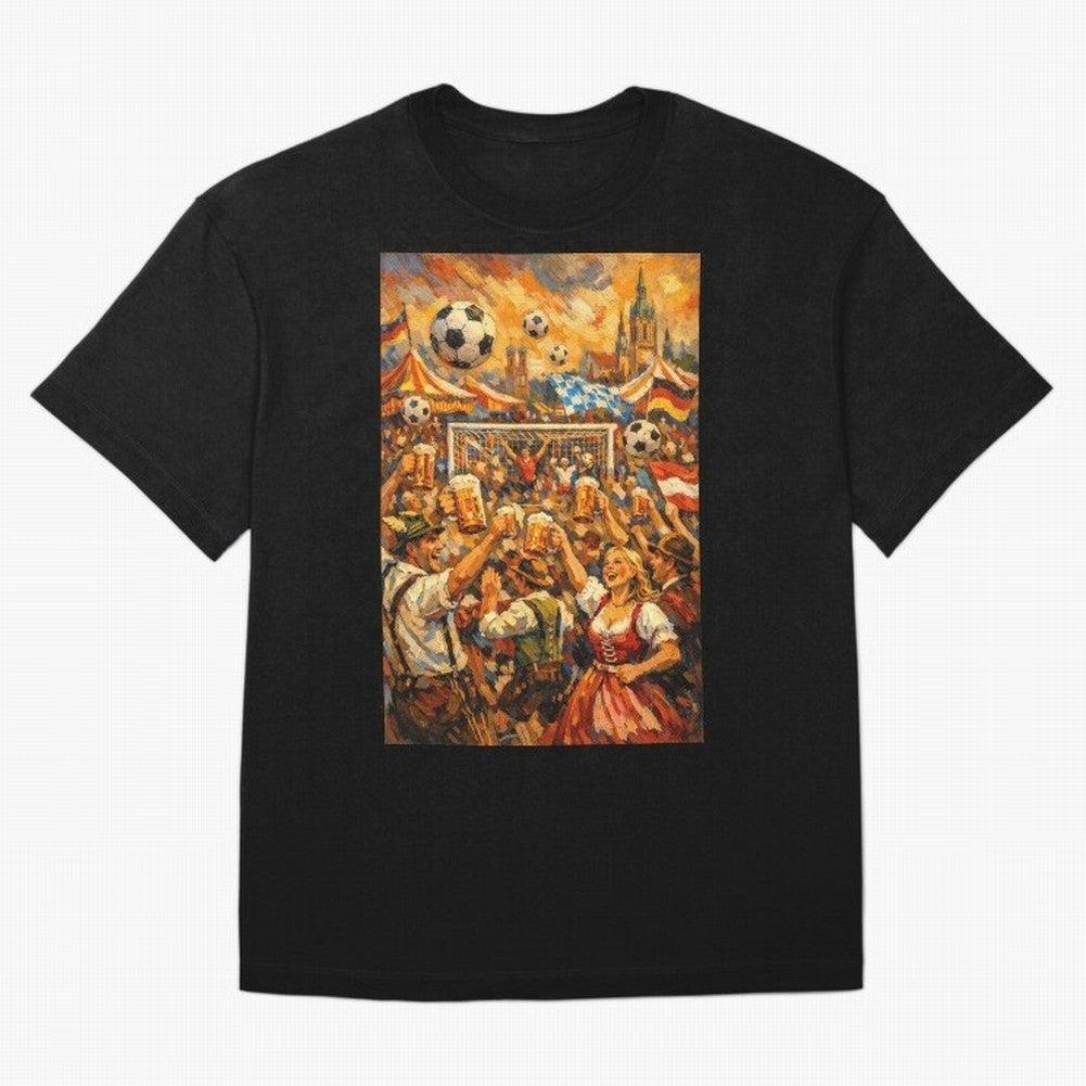 Festival Celebration with Soccer and Beer Oversized T-Shirt Feel International Energy from Global Football Passion for FIFA World Cup 2026, Filled with CR7, France, Football Passion, Legendary Performances, Festival Vibes and Supporter Community;