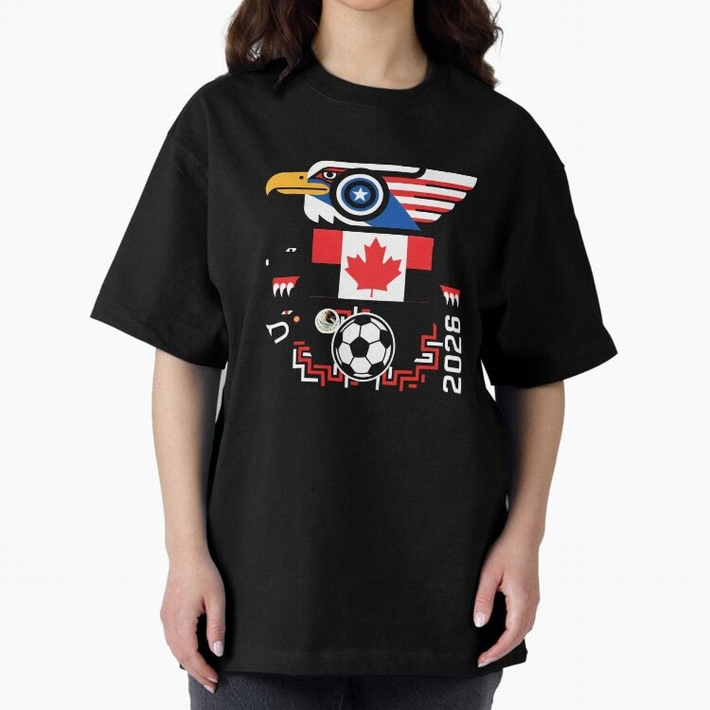 North America Spirit Cup 2026 T-Shirt_82734510 Oversized T-Shirt Step into FIFA World Cup 2026 Group Stage Highlighting Neymar, Haaland and Cristiano Ronaldo, Brazil, Portugal and Argentina Energy, Football History, Final Match Energy, Crowd Noise